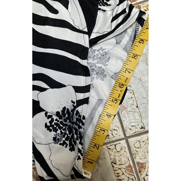 Vintage Zebra Floral One Piece Swimsuit Barefoot Miss Size 7/8 High Cut 90s Vibe - Picture 3 of 8